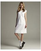 Dolce & Gabbana White Cotton Cap Sleeve Babydoll Dress - Lyst