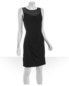 Max & Cleo Black Stretch Jersey Chiffon Yoke Dress - Lyst