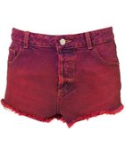 Moto Dip Dyed Denim Hotpants - Lyst