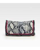 Stella McCartney Falabella Snake-print Clutch - Lyst