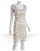 Sue Wong Blush Sequined Scoop Neck Cap Sleeve Dress - Lyst