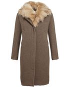 See By ChloƩ Fox Fur Collar Coat - Lyst