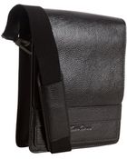 Kenneth Cole Black Leather Day Small Messenger Bag - Lyst