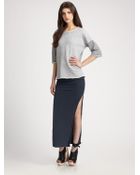 James Perse Fleece Boatneck Top - Lyst