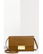 Michael Kors Gia Ostrich Embossed Clutch - Lyst