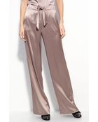 St. John Collection Liquid Satin Wide Leg Pants - Lyst