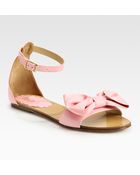 RED Valentino Bow-embellished Leather Sandals - Lyst