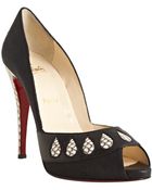 Christian Louboutin Snakeskin Gotcha Peeptoe Pumps - Lyst