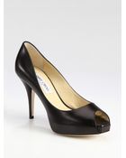 Jimmy Choo Atom Leather Peep Toe Platform Pumps - Lyst
