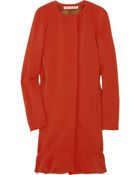 Marni Crepe Wool-blend Coat - Lyst
