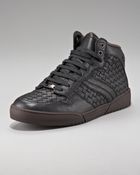 Bottega Veneta Woven Hi-top Sneaker - Lyst
