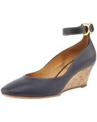 Chloé Ankle-strap Cork-wedge Pump - Lyst