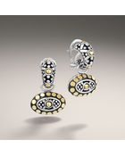 John Hardy Small Oval Hoop Drop Earrings - Lyst