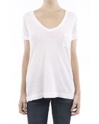 Splendid Pocket V Neck Tee - Paper - Lyst