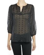 Tucker Polka Dot Blouse - Lyst