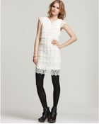 See By Chloé Cap Sleeve Lace Tiered Dress - Lyst