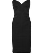 Zac Posen Strapless Ribbed-jersey Dress - Lyst
