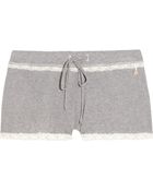 Juicy Couture Cotton-blend Jersey and Lace Shorts - Lyst