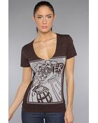 Obey The Power V Neck Tee - Lyst