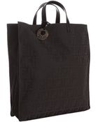 Fendi Black Zucca Canvas Tote - Lyst