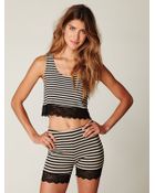 Free People Lace Trim Stripe Crop Top - Lyst