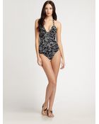 Oscar de la Renta Picasso Scribble One-Piece Swimsuit - Lyst