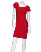 Yigal Azrouel Cotton Knit Capped Sleeve Seam Dress - Lyst