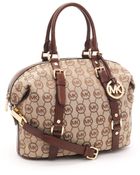 MICHAEL Michael Kors Medium Bedford Monogram Satchel - Lyst