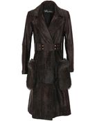 Revillon Persian Lamb Trench Coat with Mink Pockets - Lyst