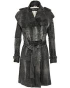Revillon Persian Lamb Trench Coat with Belt - Lyst