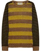 Emma Cook Metallic Striped Fine-knit Sweater - Lyst