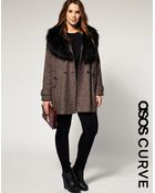 ASOS Collection Asos Curve Oversized Fur Collar Coat - Lyst