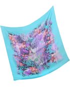 Roberto Cavalli Tulip Print Silk Scarf - Lyst