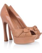 Saint Laurent Leather and Suede Platform Pumps - Lyst