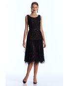 Oscar de la Renta Dress with Feather Hem - Lyst