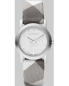 Burberry Stainless Steel Check Strap Watch - Lyst
