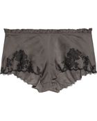 Carine Gilson Lace-appliquéd Silk-satin Briefs - Lyst