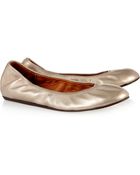Lanvin Metallic Leather Ballet Flats - Lyst