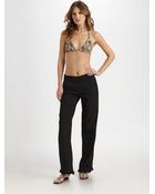 Tori Praver Swimwear Cotton Flare Pants - Lyst