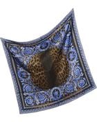 Versace Leopard Print Silk Square Scarf - Lyst