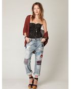 Free People Levis Lvc Patch Boyfriend Straight Leg - Lyst