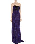 Marchesa Embellished Silk-chiffon Strapless Gown - Lyst