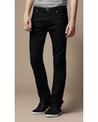 Burberry Steadman Black Slim Fit Jeans - Lyst