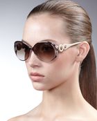 Roberto Cavalli Soft Oval Metal & Resin Sunglasses - Lyst