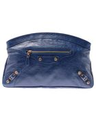 Balenciaga Leather Clutch Bag with Rose Gold Hardware - Lyst