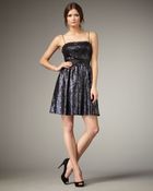Aidan Mattox Sequined Fit-and-flare Dress - Lyst