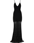 Hervé Léger Embellished Knit and Bandage Gown - Lyst
