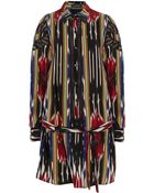 Thakoon Ikat-print Silk-crepe Shirt Dress - Lyst