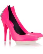 McQ by Alexander McQueen Studded Neon Leather Pumps - Lyst