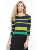 BCBGMAXAZRIA Isla Stripe Crop Sweater - Lyst